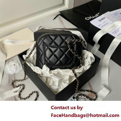 Chanel Lambskin  &  Gold-Tone Metal Clutch with Chain Bag AP4000 Black 2025